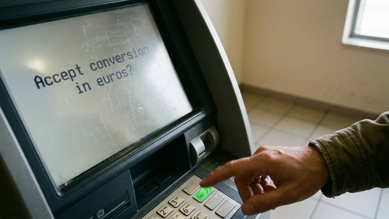 Ce bouton que tout le monde presse au distributeur à l'étranger coûte 7 % de plus à chaque retrait