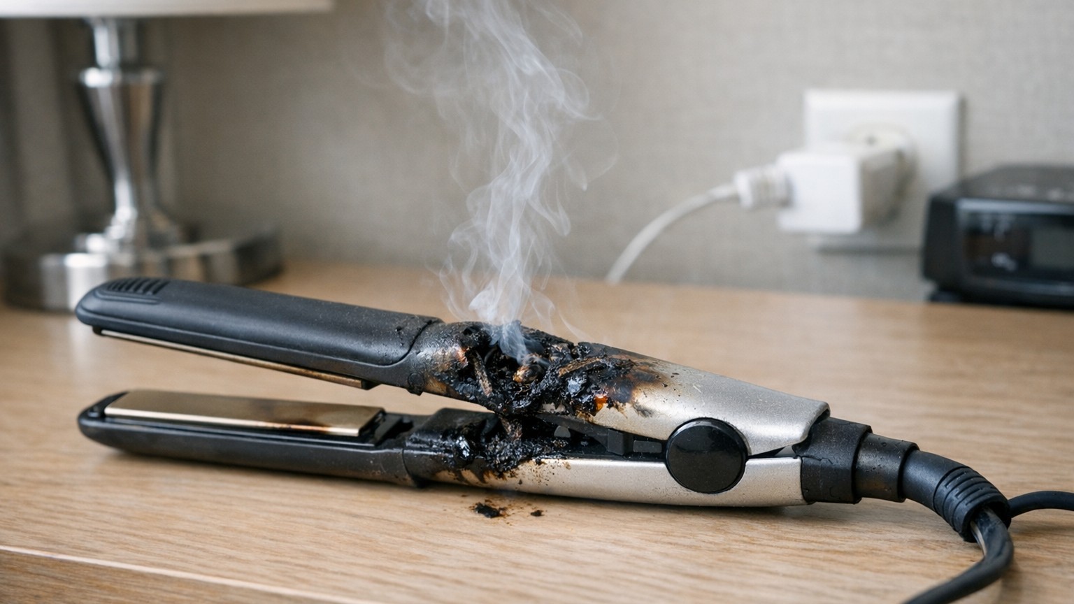J'ai branché mon lisseur dans la chambre d'hôtel à New York avec l'adaptateur acheté à l'aéroport : l'odeur de brûlé est v...