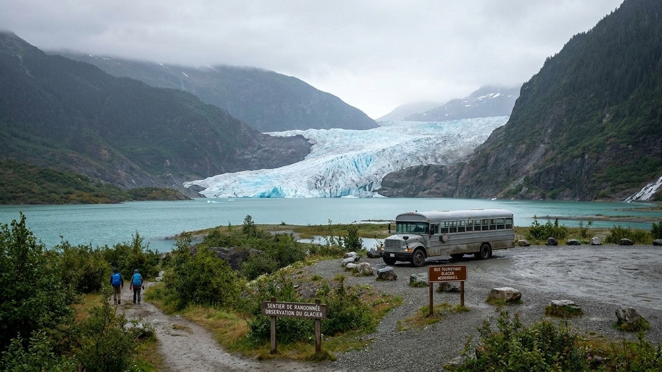 J'ai réservé mon excursion au glacier Mendenhall auprès d'une agence de Juneau juste pour payer 40 % de moins : en remonta...