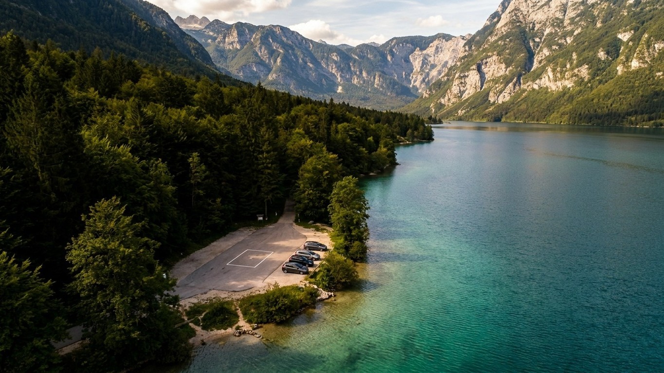 On veut tous se garer au bord du lac de Bohinj l'été, sauf les visiteurs qui connaissent cette carte remise à l'hébergement