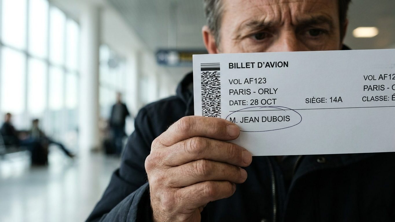 J'ai payé 77 € pour corriger deux lettres de mon nom sur un billet d'avion : la même demande écrite ne m'aurait rien coûté