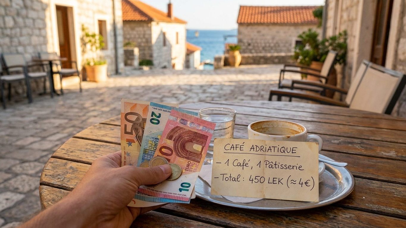 J'ai réglé mes taxis, mon hôtel et mes restaurants en euros à Saranda : chaque addition m'a coûté 5 % de plus qu'un simple...