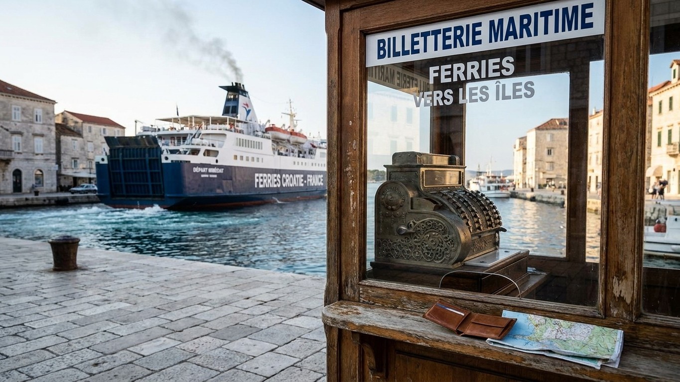 J'ai voulu payer mon billet de ferry par carte sur un quai croate : le guichet ne prenait que des espèces et le bateau est...
